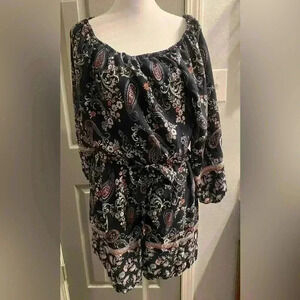 Est 1946 Bo ho Romper can be worn on or off the shoulder in blue Size Medium